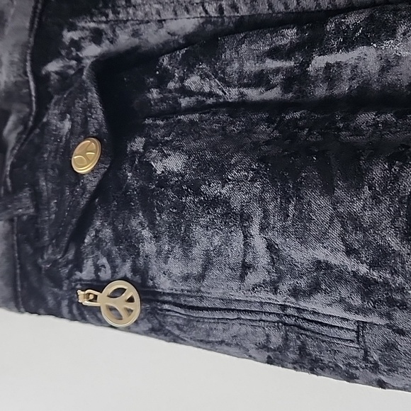 Vintage Moschino Jeans Crushed Velvet High Waisted Legging Trouser Pants - Picture 4 of 11